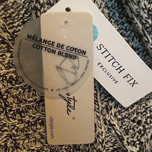 Stitch Fix Exclusive RD Style sleeved drape sweater with leather neck strap, new - Picture 5 of 5